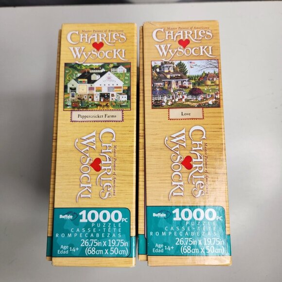 Charles Wysocki Puzzle Peppercricket Farms and Love 1000 Piece Puzzle Lot - Picture 6 of 6
